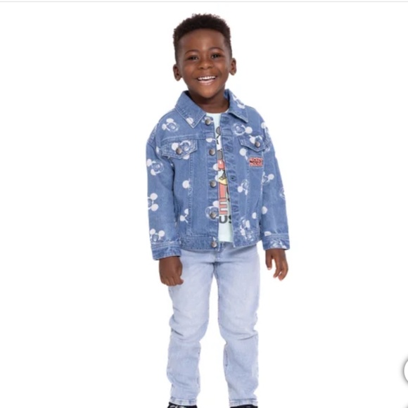 NWT Mickey Mouse Kids Denim Jacket & Tee Set - Picture 1 of 5
